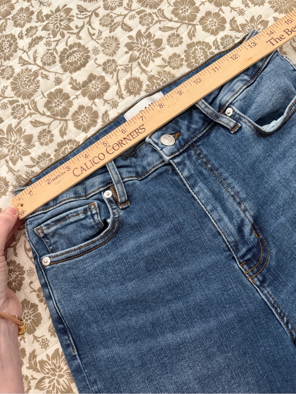 FRAME Denim Le Crop Mini Boot Mermaid  Rinse Stretch Organic Cotton 28 SHORT - Picture 13 of 13